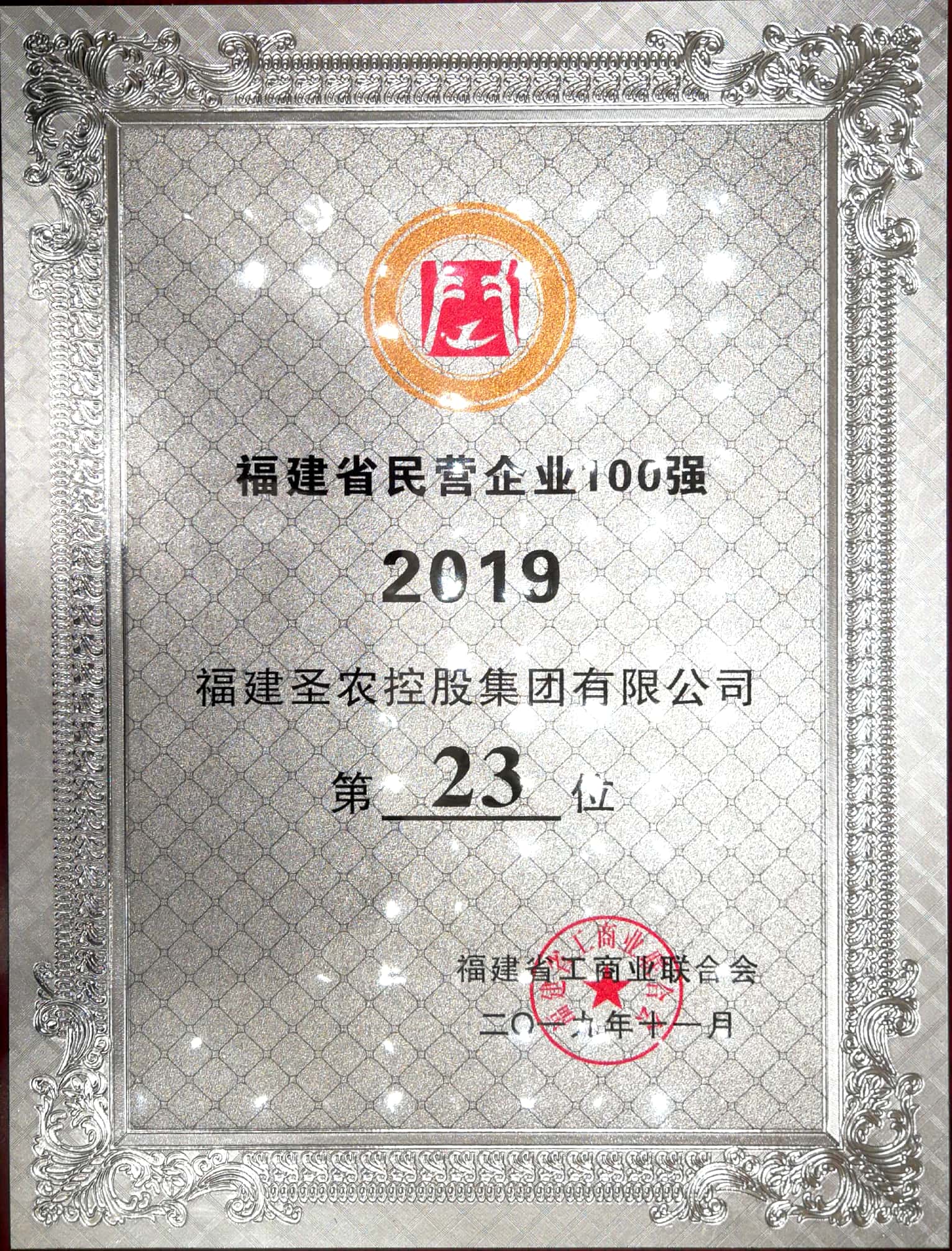 2019（28圈官网集团）福建民营企业100强